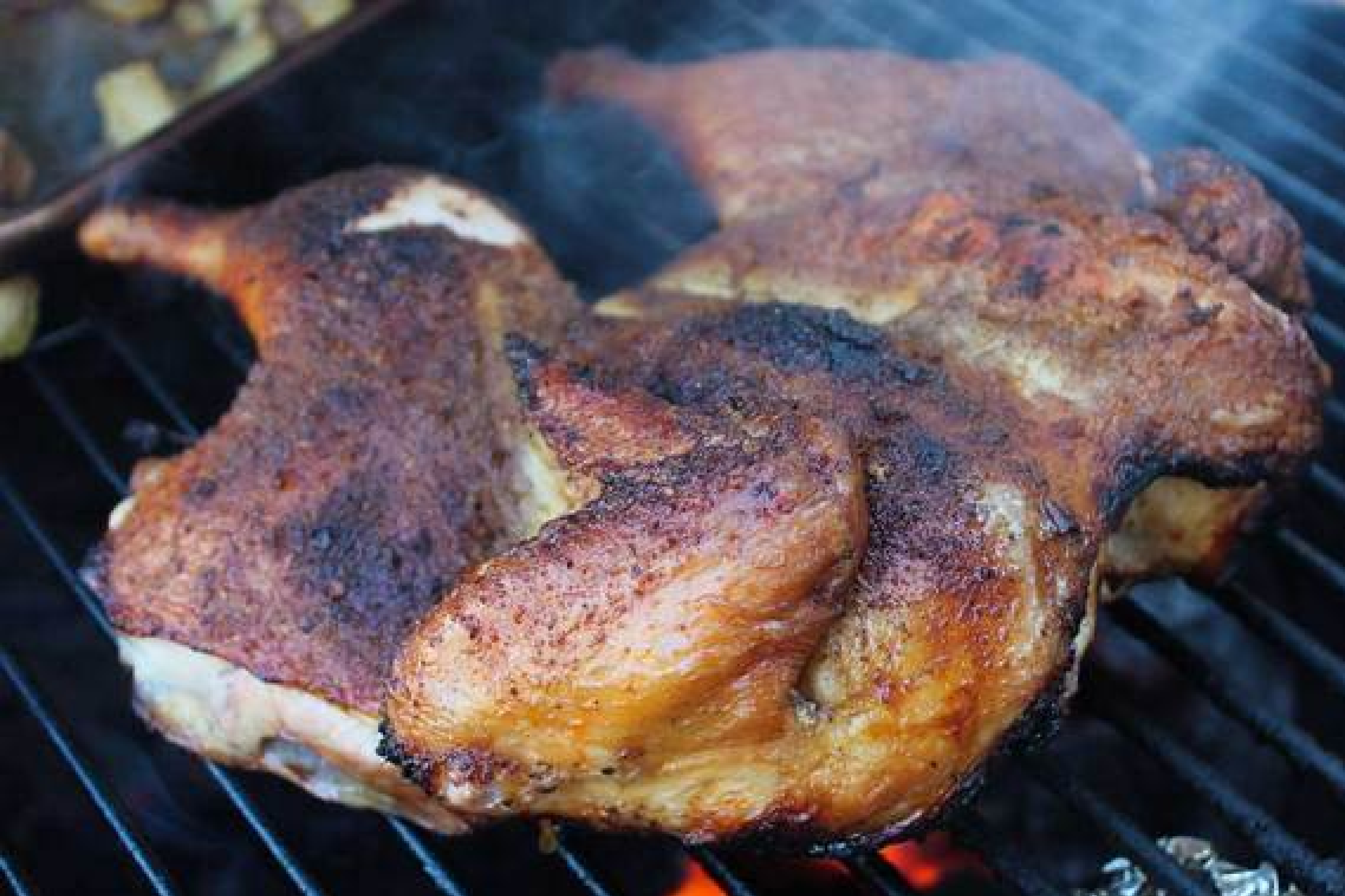 Charcoal-Grilled Spatchcock Chicken - Ginger & Sea Salt