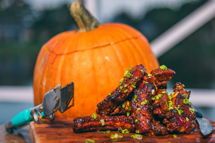 A Happy Halloween with Party Ribs in a Pumpkin 🎃