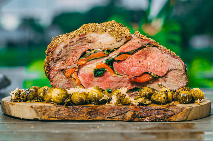 An Incredible Christmas Meal: Stuffed Prime Rib Roast on the Big Green Egg