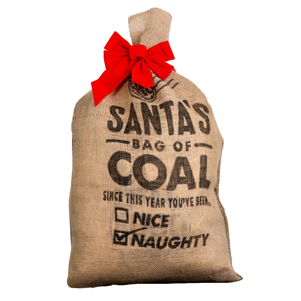 Santa Bag of Coal bundle with Premium Black Bag